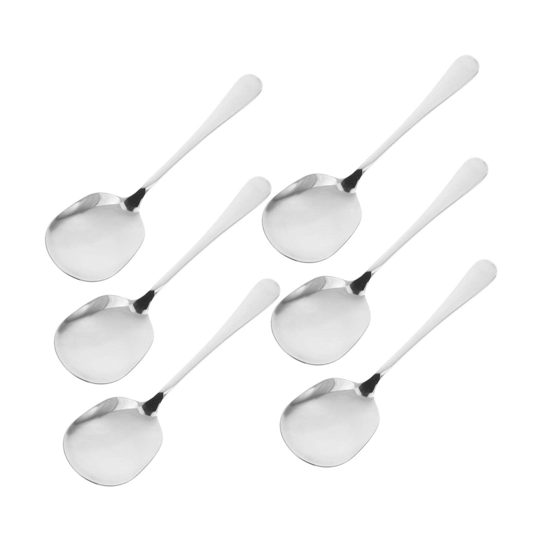 Cucchiaio da Servizio in Acciaio Inox Grande 6 Pezzi Argento