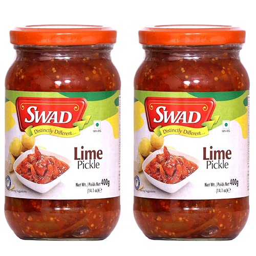Image of SWAD Distinctly Different and Delicious Natural Taste Lime Pickle /Homemade Fresh Lemon Achar /Nimboo ka achaar - 400 gm Each (Pack of 2)