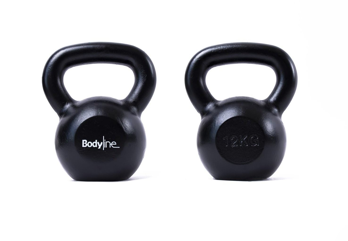 Bodyline Hantle kulowe z żeliwa, 12 kg, profesjonalne rosyjskie hantle do treningu funkcjonalnego, studia fitness i domowego fitnessu z ergonomicznym uchwytem
