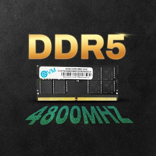 Image of EVM 32GB DDR5 Laptop RAM 4800Mhz SoDimm - High Performance - Ideal for Gaming and Editing - MAC, Intel, AMD Compatible - 10 Years Warranty (EVMT32G4800S88P)