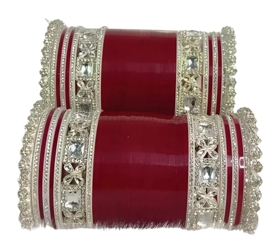 YG Your Grace Jewellery Bridal Bangle Set Maroon Designer Chura Wedding Punjabi Choora Jewellery Chuda Set for Women Bangles For Women Punjabi Chooda Chura Set for Marriage Ladies (Size : 2.6) (B0DBHWHQ7H) Amazon Price History, Amazon Price Tracker