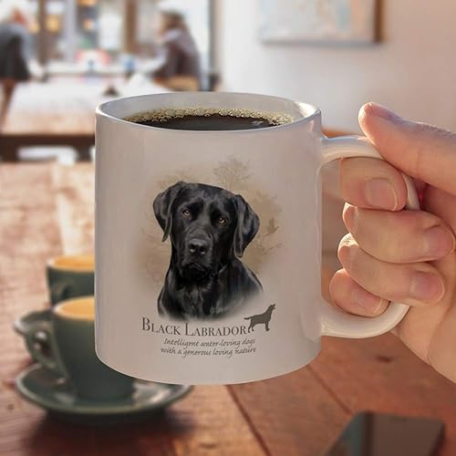 Miniatura 4 de GRAPHICS & MORE Black Lab Labrador - Taza de café de cerámica de raza de perro, tazas de regalo novedosas para café, té y bebidas calientes, 11