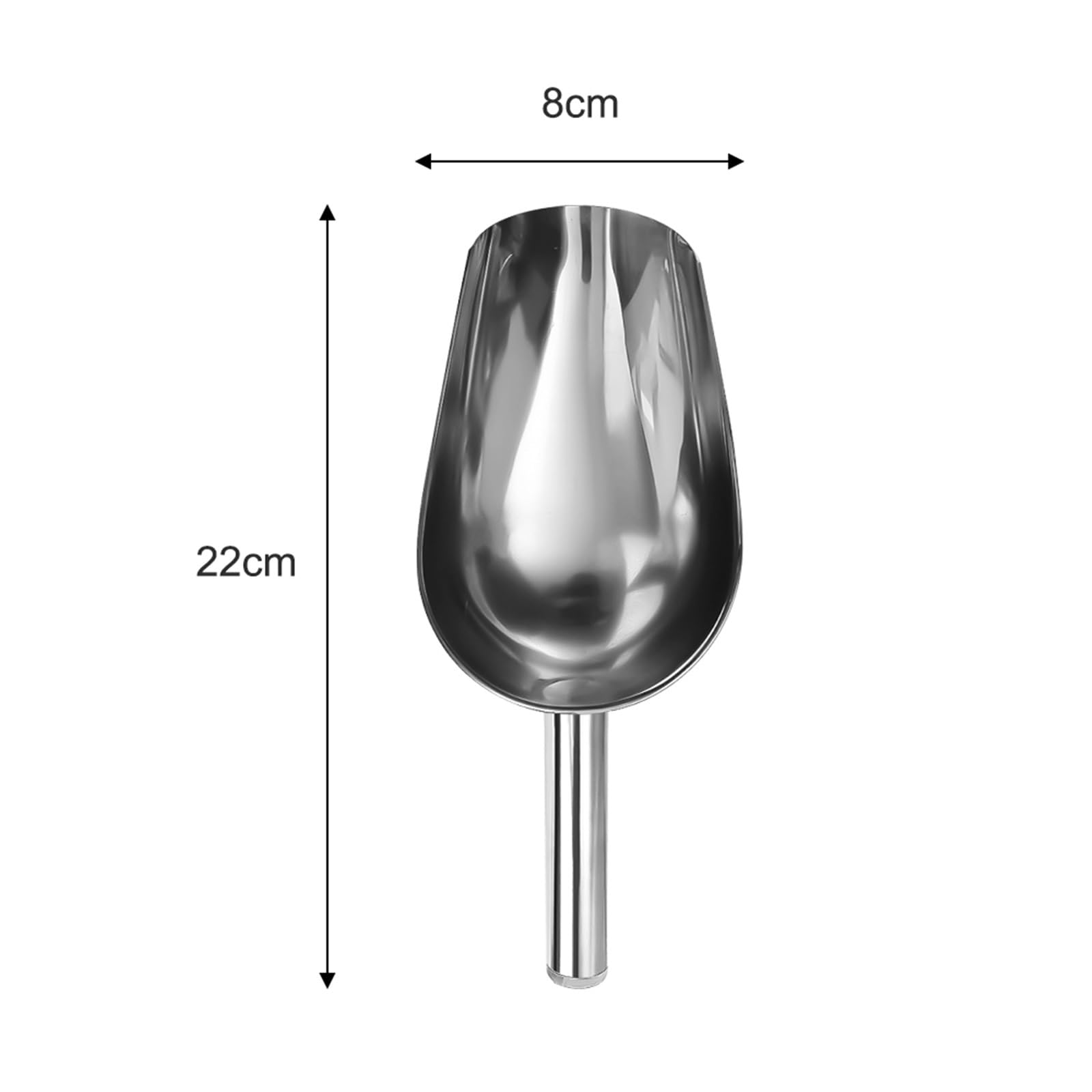 6PCS 8 pollici in acciaio inox pala del ghiaccio raschietto chicchi di caffè cucchiaio pale buffet bar cibo misurini accessori da cucina per Cucina(9Inches)