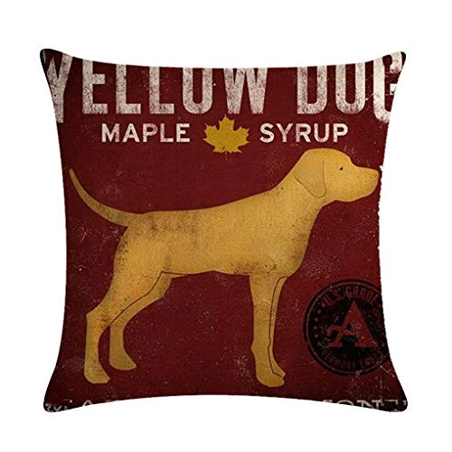 Lihan Funda de Almohada Diseño de autorretrato de la pintora Mexicana Frida Kahlo Fundas de cojín Almohada Cuadrado decoración, Perro 7 45 * 45cm/17.71 * 17.71inch