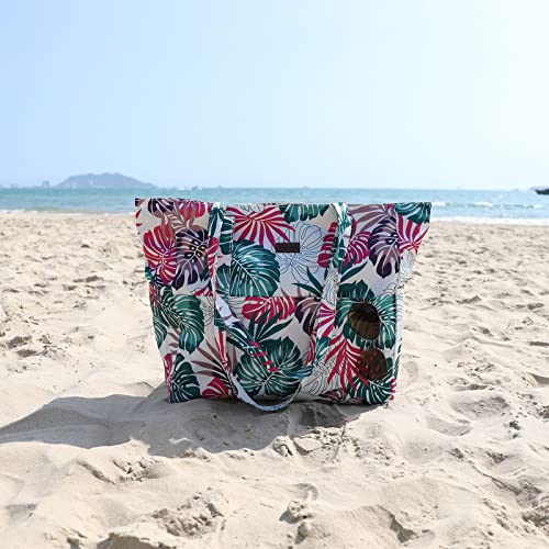 We We Large Canvas Straw Beach Pool Bag Waterproof Beach Tote Bags for Women Travel Shoulder Handbag3