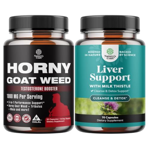 Bundle of Horny Goat Weed for Male Enhancement 1000mg per Serving for Stamina & Energy and Liver...