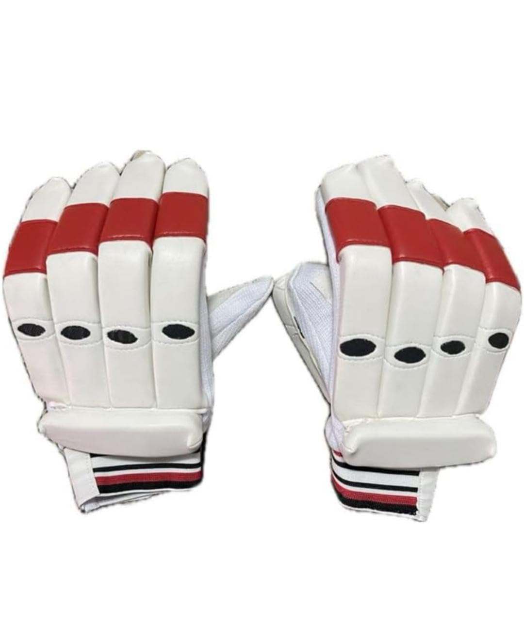 UP15 PVC Sheet Cricket Batting Gloves | Cotton Palm for Comfortable Grip | Lightweight & Durable Batting Gloves | Ideal for Tennis & Leather Ball Cricket | Red & White (Boys)-image-23