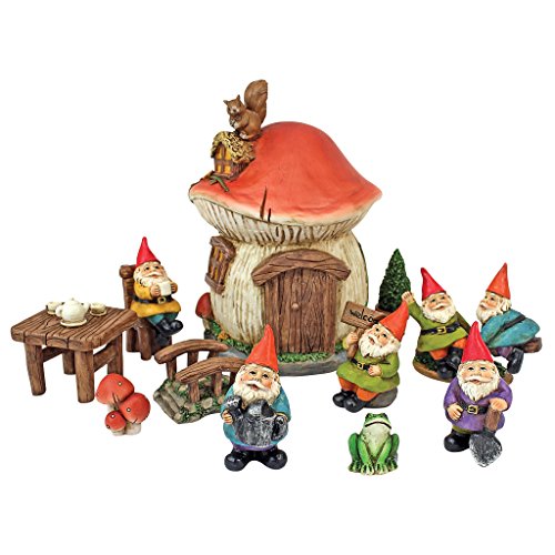 Garden Gnome Statue Gnome House Fairy Garden Gnome Village Teelie