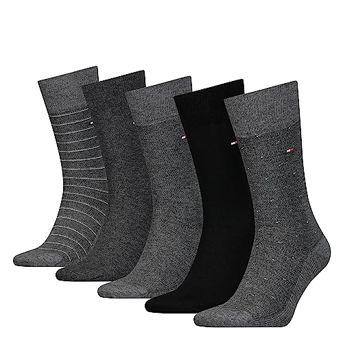 Tommy Hilfiger CLSSC Sock, Gris (Dark Grey Melange), 43-46 (Pack de 5) para Hombre