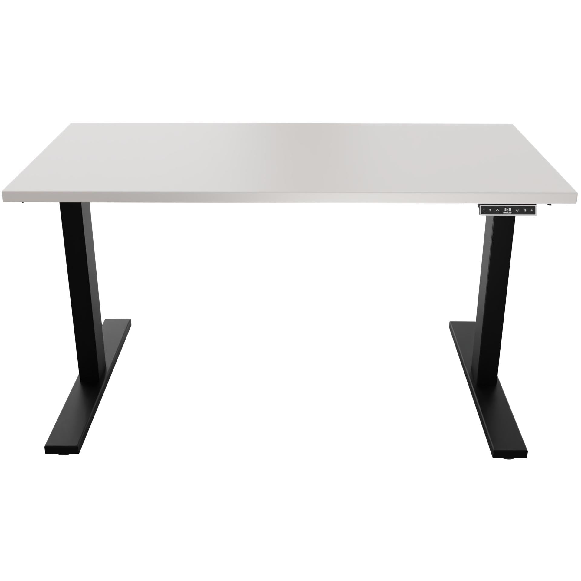 Höhenverstellbarer Schreibtisch E-WonderTech, EWT1606007, Platte 007 lichtgrau, Gestell 333 schwarz, H 630-1280 x B 1600 x T 600