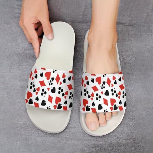 Poker Card Print Slides Shoes Men Womans Slide Sandals Non Slip Shower Open Toe Shoe Lightweight Casual Footwear4