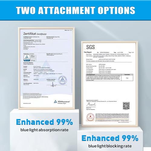 Image of PYS 24 Inch Blue Light Screen Protector for Computer Monitor, 16:9,2-Pack | Removable, Anti-Blue Light Filter, Eye Strain Relief, UV Protection Film