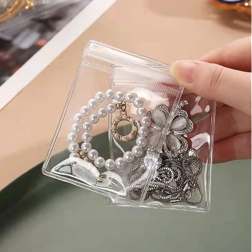 10Pcs Thicken Plastic Packing Bags, Transparent Sealable Storage Bags for Holding Jewelry Accessories, 9x13cm