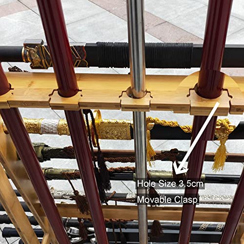 Soporte para Espadas, Expositor de Espadas Multicapa de pie, Soporte Vertical de Madera de 12 Niveles para Espadas de Artes Marciales, Soporte para sables de luz