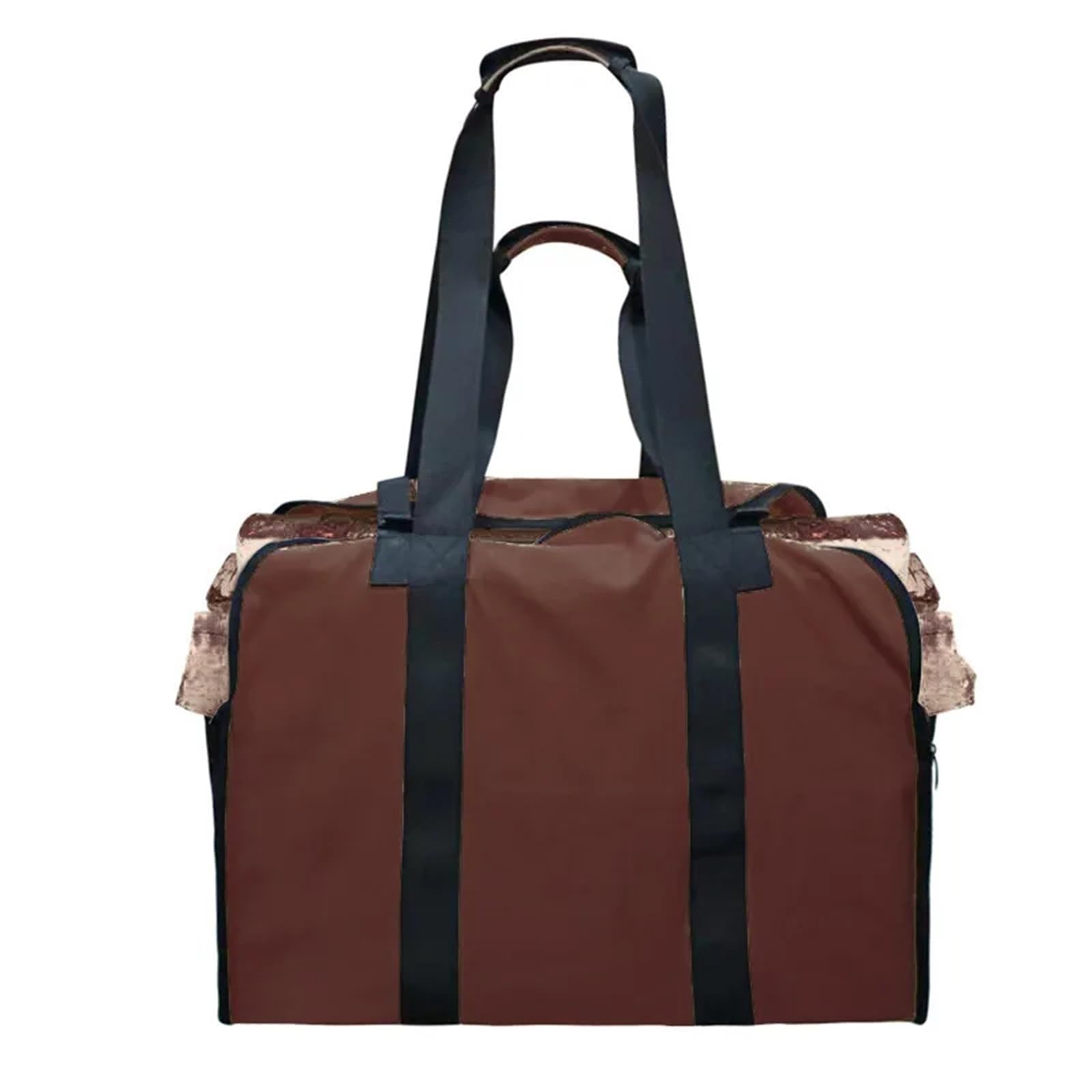 Borsa for legna da ardere in tela for, borsa for il trasporto di, con manici, cinturino, campeggio all'aperto Per Stufe(Brown)