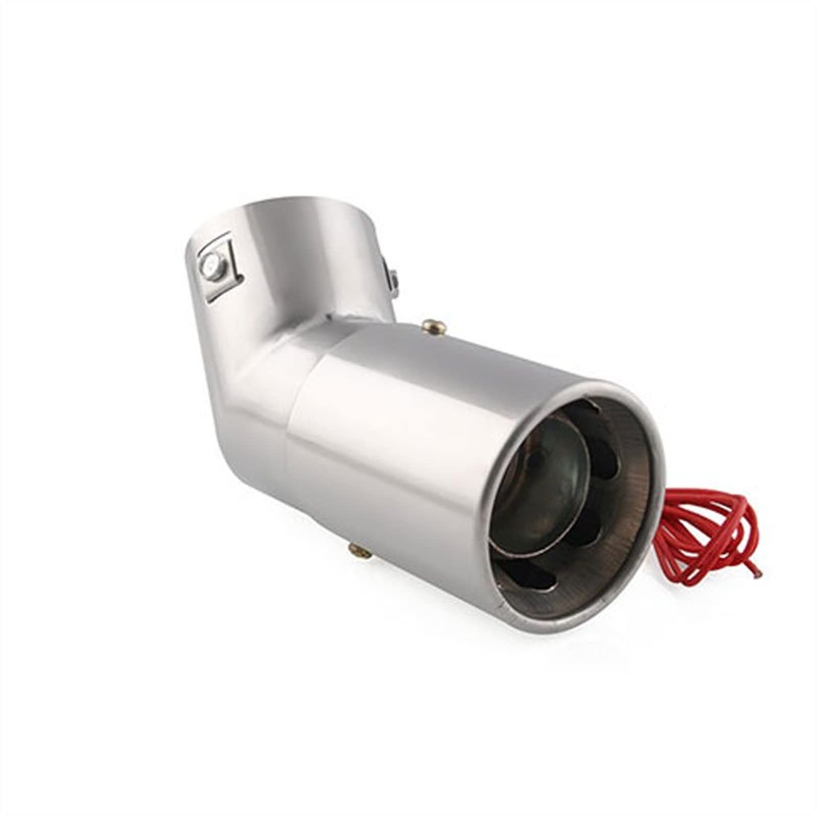 Tubo Escape Coche Silenciador Escape Universal Acero Inoxidable Coche 1 Uds 30-63mm Tubo Punta Luz Roja Silenciador Cola Llameante Extremos Tubo Escape Coche (Color : 1)
