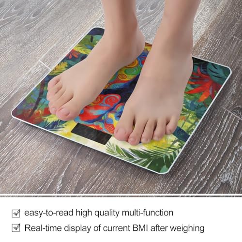 Báscula digital de baño con vidrio templado y pantalla LED miniatura 5