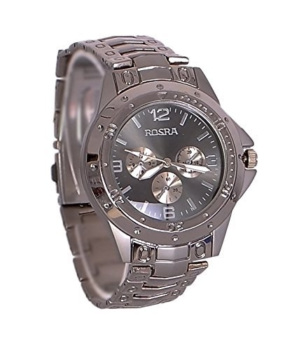 SKY MART Analogue Silver Dial Full Silver Strep with Rosara Men's Watch Party Wedding, Formal and Casual Watch