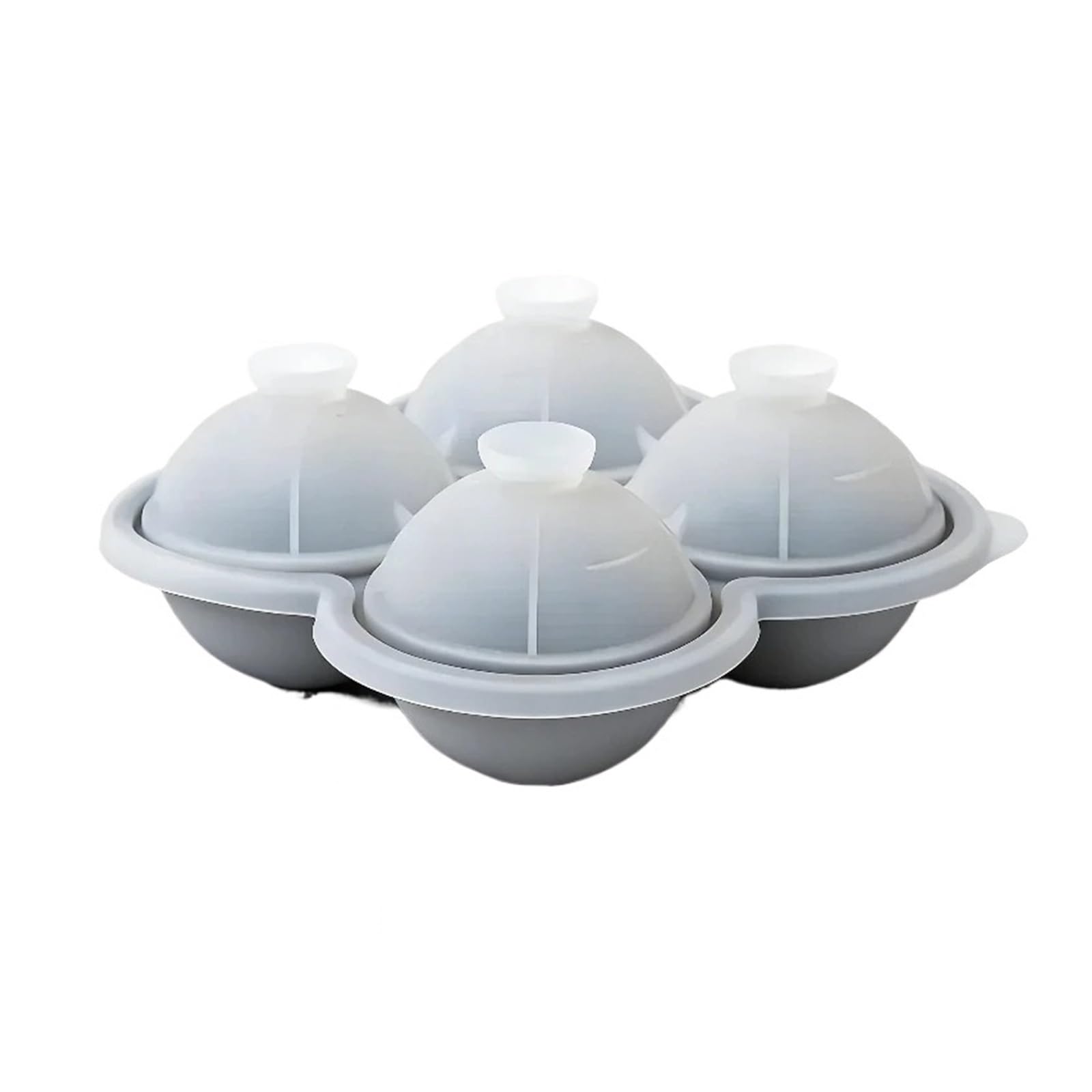 4-fach Silikon-Eiswürfelform mit Trichterdeckel, runde Kugelform for Whiskey, Cocktail, Gefrierschrank(D)