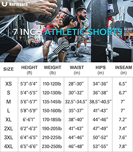 Northyard Men's Athletic Hiking Shorts Quick Dry Workout Shorts 7"/ 9"/ 5" Lightweight Sports Gym Running Shorts Basketball Exercise Black M #TOP5
