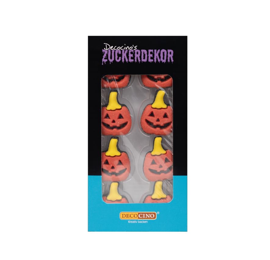 DECOCINO Calabazas (8 piezas) hechas a mano – Decoración para cupcakes, magdalenas y tartas. Para Halloween, la sangre pertenece a ella, por lo que es perfecta también para fiestas temáticas, chispas