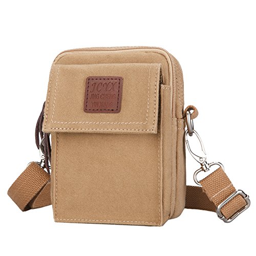 Mini paquet homme en toile robuste avec bandoulière réglable