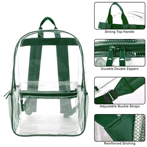 Image of Trail maker Clear Backpack Heavy Duty with Padded Straps, Side Pockets for Kids, Boys, Girls, School, Stadium Approved Events
