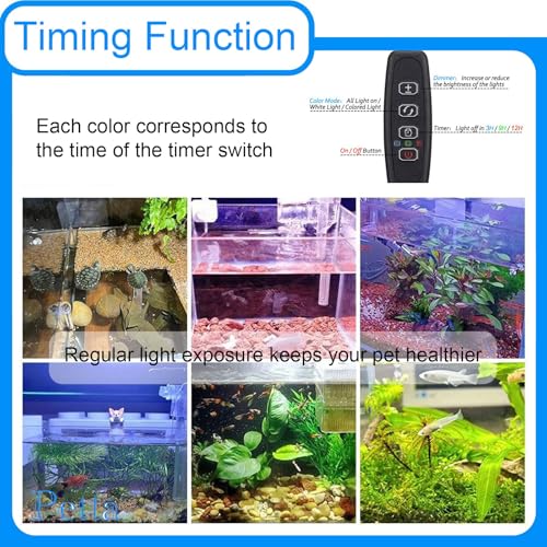 Image of Clip On Aquarium Light with Timer for 1-3 Gal Fish Tank, USB Betta Fish Light for Nano /Small /Planted Tank(Dimmable WRGB LED) Adjustable Brightness, Enhance Betta /Aquatic Plants Color