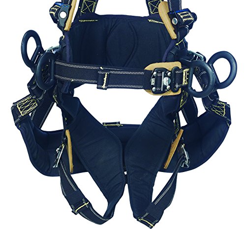 Image of 3M DBI-SALA ExoFit NEX 1113369 Tower Climbing Arc Flash Harness, PVC Coated Alum Dorsal /Front /Side D-Rings, Locking QC Buckles, Hard Seat Sling, X-Large, Black