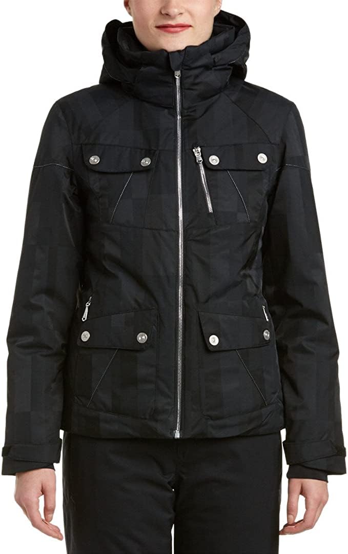 Spyder Women's Evar Jacket, Black Anti Plaid, 12