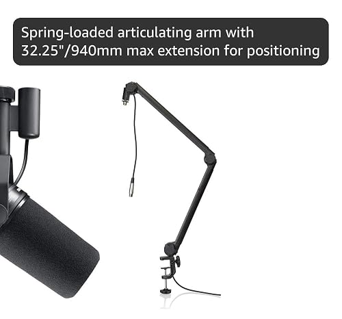 Shure SM7B Vocal Dynamic Microphone + Gator 3000 Boom Stand for