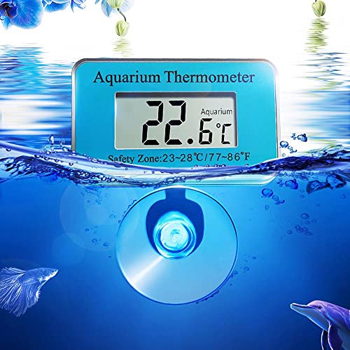 VOANZO 2PCS Mini Fish Tank Thermometer LCD Digital Waterproof Thermometer with Powerful Suction Cups for Fish Tank Aquarium - Image 3