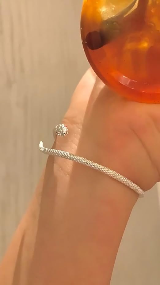 Amazon.com: Zeshimb Silver Snake Open Cuff Bangle Adjustable
