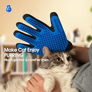 Upgrade Efficient Pet Hair Remover Gloves - Gentle Shedding Brushes for Dogs, Cats & Horses with Long and Short Hair - 1 Pair (Blue) Upgrade Efficient Pet Hair Remover Gloves Gentle Shedding Brushes for Dogs Cats Horses with Long and Short Hair 1 Pair Blue