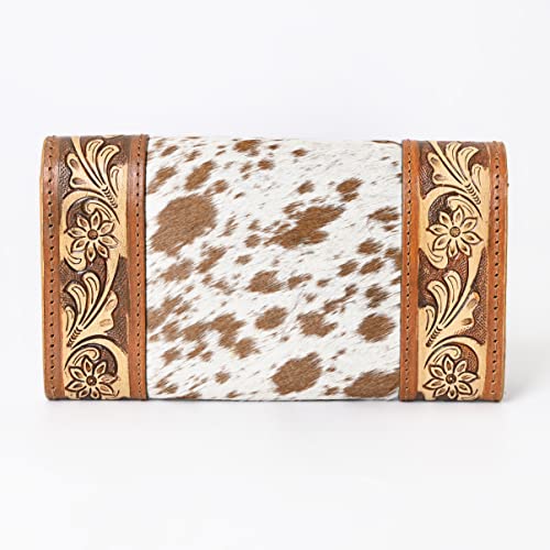 Women's Western Cowhide Leather Trifold Wallet | Handmade Tooled Buckaroo Clutch with Rose Design | Stylish Rustic Cowgirl Purse for Everyday & Travel4