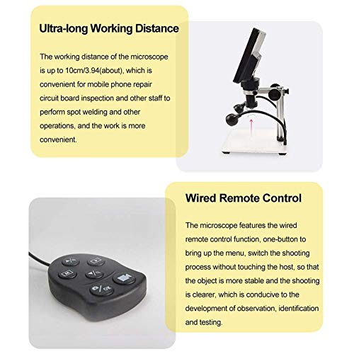 LCD Digital Mikroskop, 7 Zoll 1080P HD Digital Microscope Camera Video Recorder 10X-1200X Vergrößerung Zoom Endoskop Mit… – Bild 6