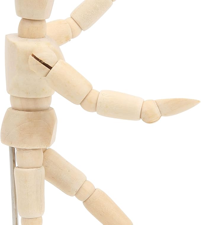Maniquí de Madera Articulado para Artista 4.5 pulgadas con Soporte miniatura 9