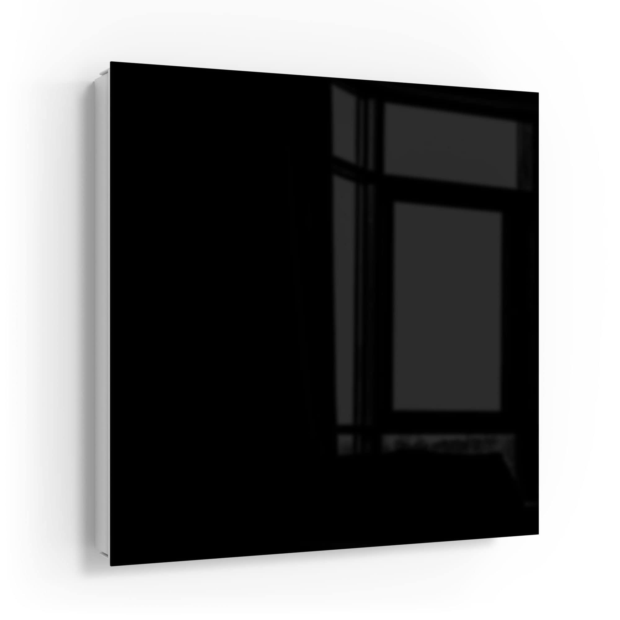 DEQORI Sleutelkast wit | 30x30 cm | Motief abstract gezicht | Glas & metalen sleutelbox | Sleutelkast met 50 haken 2 magneten | Modern Design Box magnetisch & beschrijfbaar