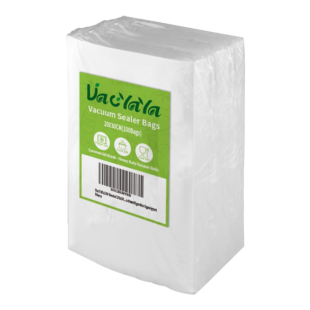 VacYaYa 100 Bags20x30cm Vacuum Food Sealer Machine Freezer Storage Bags,Vac Seal a Meal Bags with BPA Free and Heavy Duty Sous Vide Vaccume Seal PreCut Bag