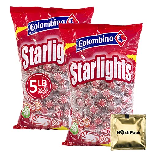 Nosh Pack Starlight Mints Peppermint Candy, Individually Wrapped Christmas Candy 5 Lb Bag Red And White Stripes Mint Candies Bulk Party Candy With Nosh Pack Mints (2 Pack) #TOP17