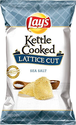 Lay's Kettle Cooked Lattice Cut Sea Salt Potato Chips, 7 Ounce