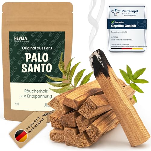 Hevela - Palo Santo Räucherholz [100% natürlich] - original aus Peru - zur Entspannung - natürliches Räucherwerk - wirkt natürlich gegen Insekten - Palo Santo Holz - Meditation - Rauhnächte