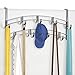 Lynk Over Door 9 Hook Rack Shirt, Belt, Hat, Coat, Towel Organizer, Platinum