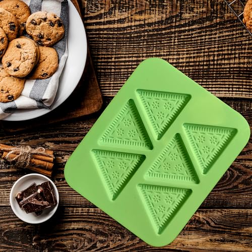 Image of MoldBerry Cookies Mould Triangle Shape Chocolate Mould for Chocolate Making Silicone Mould for Handmade Gifts Soaps Cookies Chocolates Resin Arts (Pack of 1)