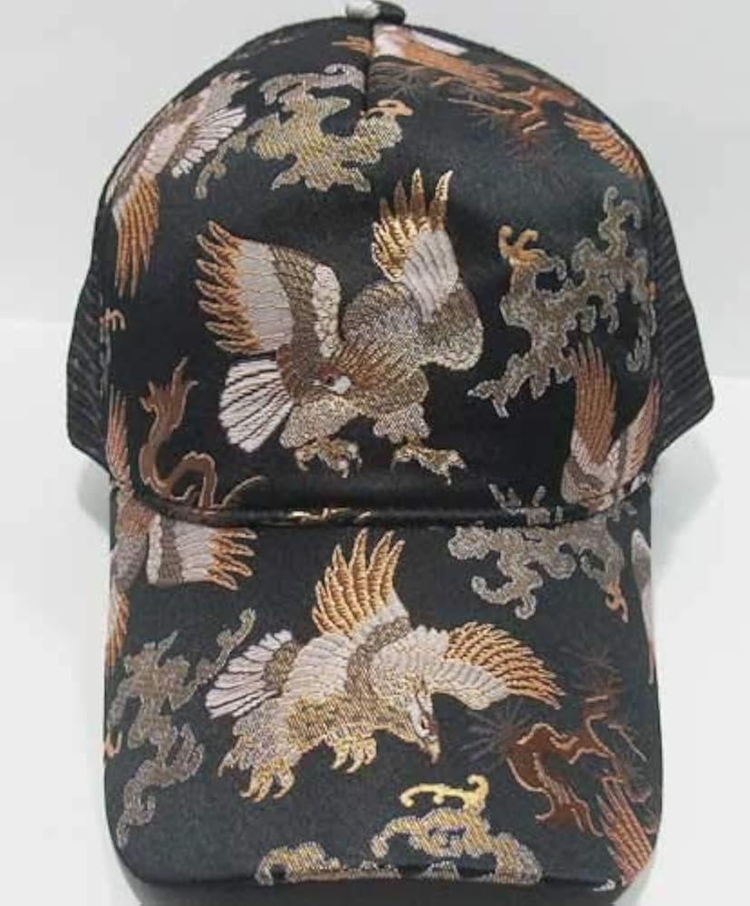 金色装飾のメッシュ帽子 Amazon | CAP キャップ 和柄 金襴 鷹 メッシュ Ripple SKAC-18