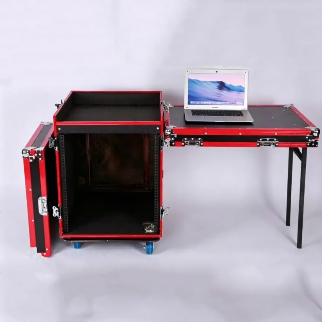 Stojak na meble PA Road Case Open Frame Studio Stojak na stół roboczy i kółkami do miksera audio, wzmacniacza i sprzętu scenicznego