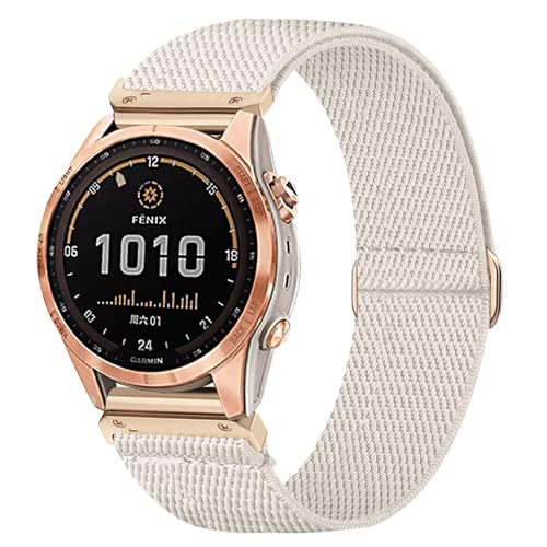 CUNUJIX Stretchy Watch Bands Compatible with Garmin Fenix 8 43mm/Fenix 7S / Fenix 6S / Fenix 5S / epix Pro 42mm Quick Fit 20mm Nylon Elastic Fabric Strap for Garmin Approach S70 42mm