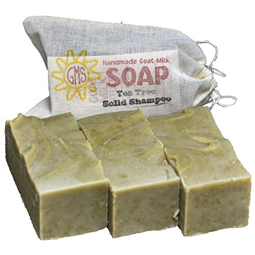 Goat Milk Soap -TEA TREE SOLID SHAMPOO. All-Natural, Handmade by Goat Milk Stuff. Bars 5 oz. each, 4 Count