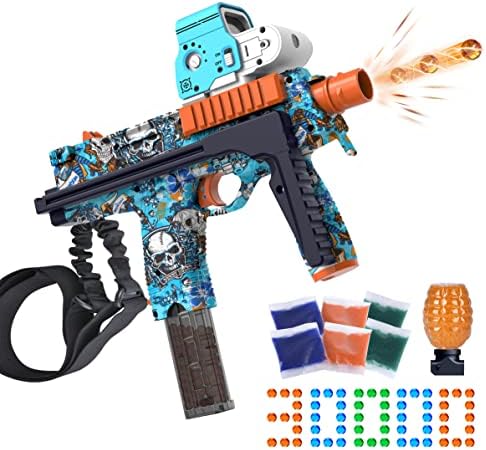 Funisty Electric Gel Ball Blaster - Splatter Gel Ball Toy Orbeez Gun with 30000 Water Beads for Summer Backyard Fun Ages 12+(Blue)