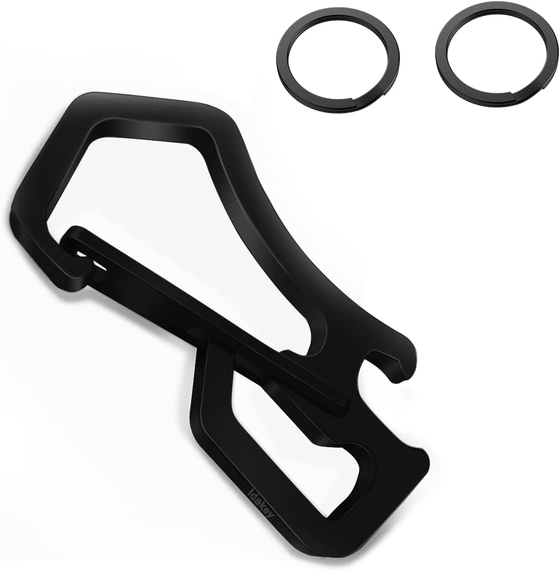 Full Stainless Steel Anti-Lost Keychain Carabiner with 2 Extra Key Rings